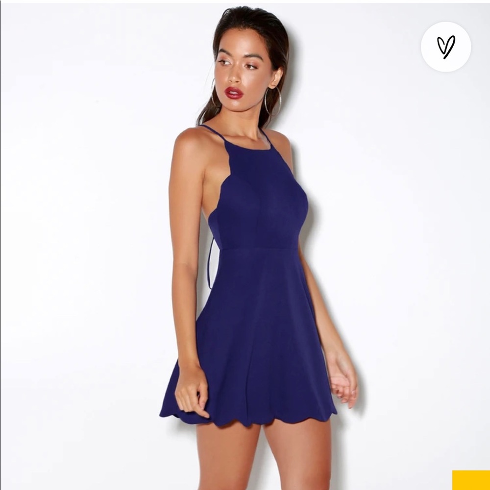 Lulus Scalloped Play on Curves Dress